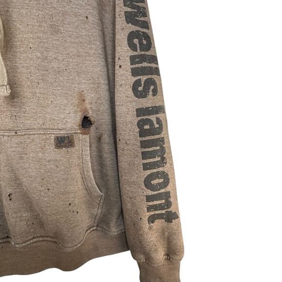 Wells Lamont Distressed Hoodie Men’s L Workwear Grunge Thrashed - Picture 6 of 14